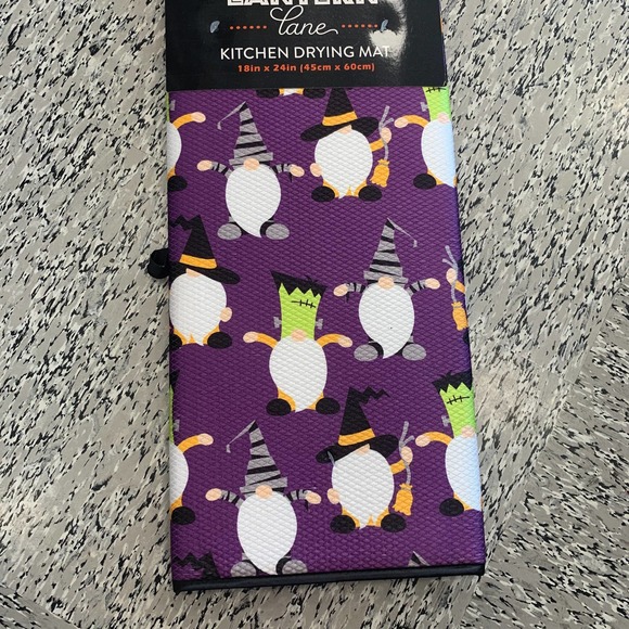 Halloween Gnomes in Costumes Kitchen Dish Drying Mat Spooky Gothic Placemat Boo - Picture 7 of 8